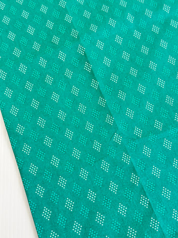 LESS THAN 1m LEFT: Modern Fabric Quilt Cotton Spotted Diamonds on Green 112cm Wide