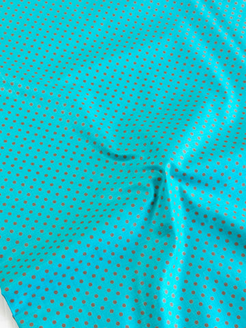 1m LEFT: Modern Fabric Cotton Lawn Liberty? Dots on Aqua
