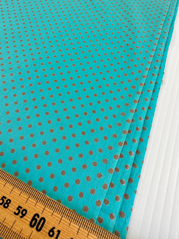 1m LEFT: Modern Fabric Cotton Lawn Liberty? Dots on Aqua