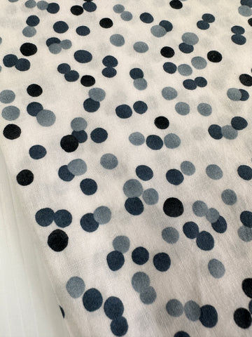 LAST 1/2m: Modern Cotton Made in Japan Cool Grey Dots on White