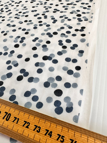 LAST 1/2m: Modern Cotton Made in Japan Cool Grey Dots on White