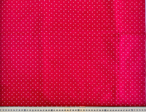 LESS THAN 1m LEFT: Modern Fabric Quilt Cotton Pink Spots on Red 112cm Wide