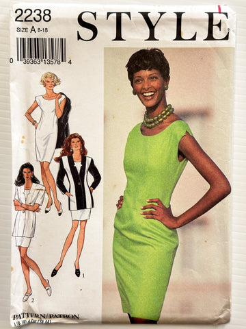 JACKET & DRESS: Style Sewing Pattern 1990s Sizes 8-18 Complete FF *2238