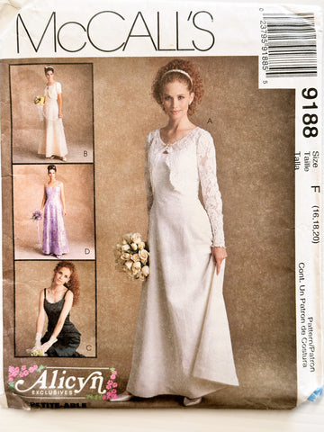 BRIDE OR BRIDESMAIDS DRESS: McCall's Sewing Pattern 1998 Sizes 16-18-20 Uncut *9188