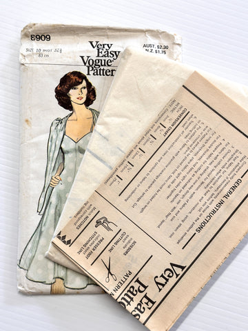 EVENING JACKET & DRESS: Very Easy Vogue Sewing Pattern 1974 Size 10 Complete FF *8909