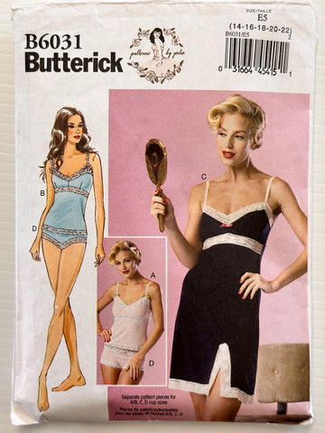 CAMISOLE, SLIP & PANTIES: Butterick Sewing Pattern 2014 Sizes 14-18 Cut *B6031