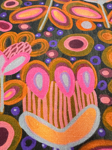 FAT QUARTER Modern Fabric 2010s Cotton Canvas Kirsten Katz Blooms 70cm x 50cm
