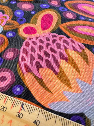 FAT QUARTER Modern Fabric 2010s Cotton Canvas Kirsten Katz Blooms 70cm x 50cm