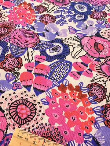 Modern Fabric 2010s Cotton Canvas Kirsten Katz Danielas Garden 148cm Wide