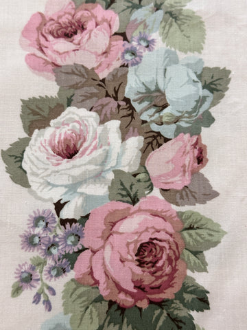 1m LEFT: Vintage Fabric 1987 Arthur Sanderson Cheyne Walk Floral Cotton 132cm Wide