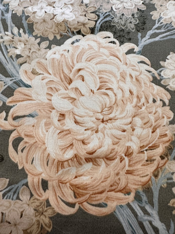 FOUR PATTERN REPEATS LEFT: Vintage Fabric 1978 Magnificent Moonflower Arthur Sanderson Cotton Sateen Drapery 60cm Wide