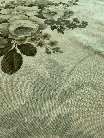 FIVE PATTERN REPEATS LEFT: Vintage Fabric 1980s? Magnificent Marionburg Sanderson All Greens Linen 60cm Wide