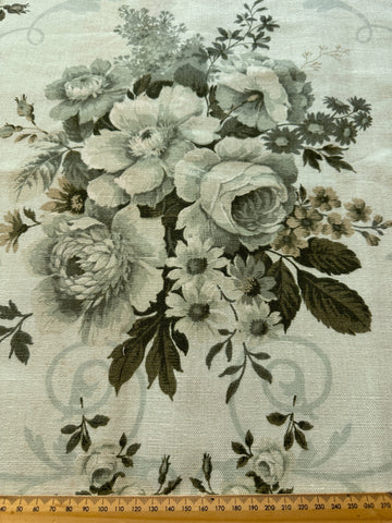 Vintage Fabric 1980s? Magnificent Marionburg Sanderson All Greens Linen 60cm Wide