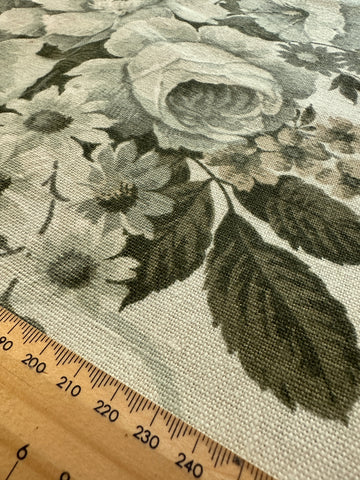Vintage Fabric 1980s? Magnificent Marionburg Sanderson All Greens Linen 60cm Wide