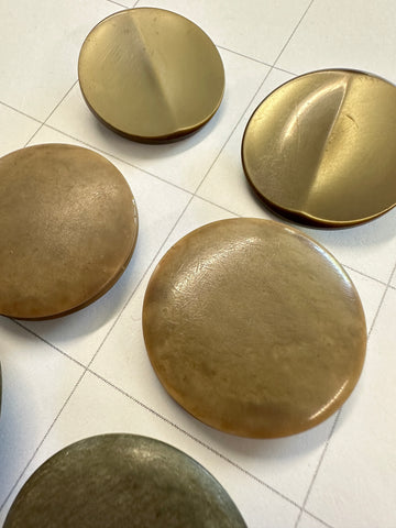 THREE PAIRS x LARGE GREEN BUTTONS: Bulk Curated Vintage Modern 30mm+ Mixed Shades Sizes Materials