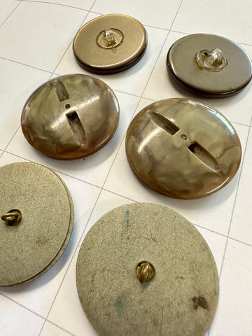 THREE PAIRS x LARGE GREEN BUTTONS: Bulk Curated Vintage Modern 30mm+ Mixed Shades Sizes Materials