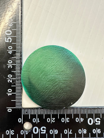 Vintage Coat Button Textured Curved Face Green Hues Shank 44mm Wide