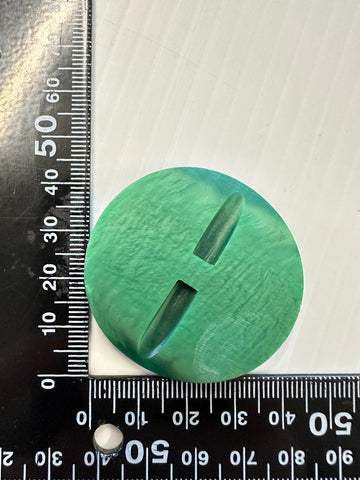 Vintage Coat Button Textured Curved Face Green Hues Shank 44mm Wide