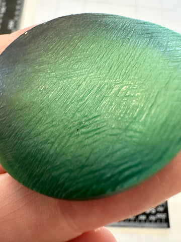 Vintage Coat Button Textured Curved Face Green Hues Shank 44mm Wide