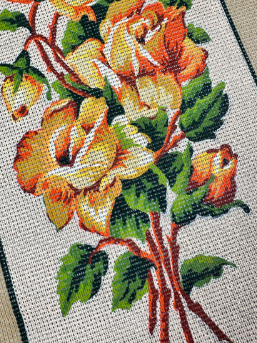 Unworked Vintage 1970s 80s Seg de Paris France Tapestry G Grenet & Cie Roses