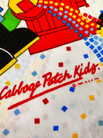 ONE ONLY: Vintage Fabric Pillow Case 1985 Cabbage Patch Kids CPK Fireman