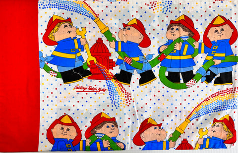 ONE ONLY: Vintage Fabric Pillow Case 1985 Cabbage Patch Kids CPK Fireman