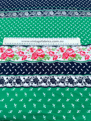 Vintage Fabric Cotton Border Print Federated Fashion Fabrics 80s? 90s? 108cm Wide