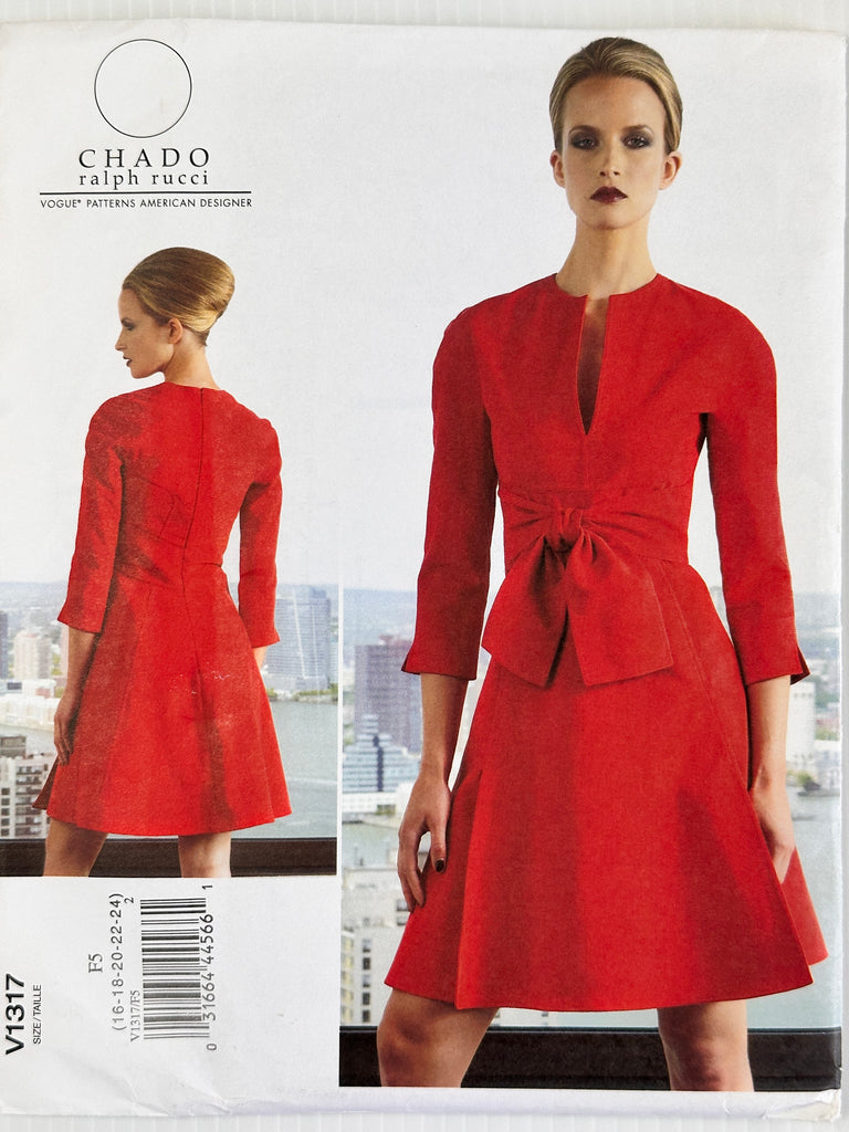 MISSES' DRESS: Vogue American Designer Chado Ralph Rucci 2012 Uncut FF Sz 16-24 Chic *V1317