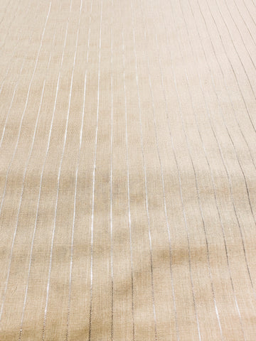 Vintage? Modern? Fabric Pale Almond Coffee Light Weight Cotton w/ Lurex Thread 70s Vibe 112cm Wide