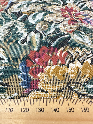 LAST 1/2m: Vintage Fabric 1980s? Faux Tapestry Medium Weight Cranston Cotton 112cm Wide