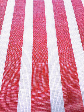 LAST PIECE Vintage Fabric 1950s MCM Classic Raspberry White Self-Stripe 92cm x 50cm