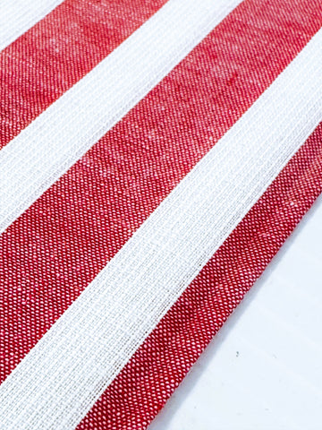 LAST PIECE Vintage Fabric 1950s MCM Classic Raspberry White Self-Stripe 92cm x 50cm