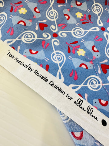 SINGLE FAT QUARTER: Folk Festival by Rosalie Quinlan Ella Blue Fabrics Cotton 54cm x 50cm