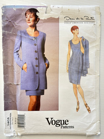 MISSES' JACKET & DRESS: Vogue American Designer Oscar de la Renta Sewing Pattern 1994 Size 8-12 Complete FF *1404