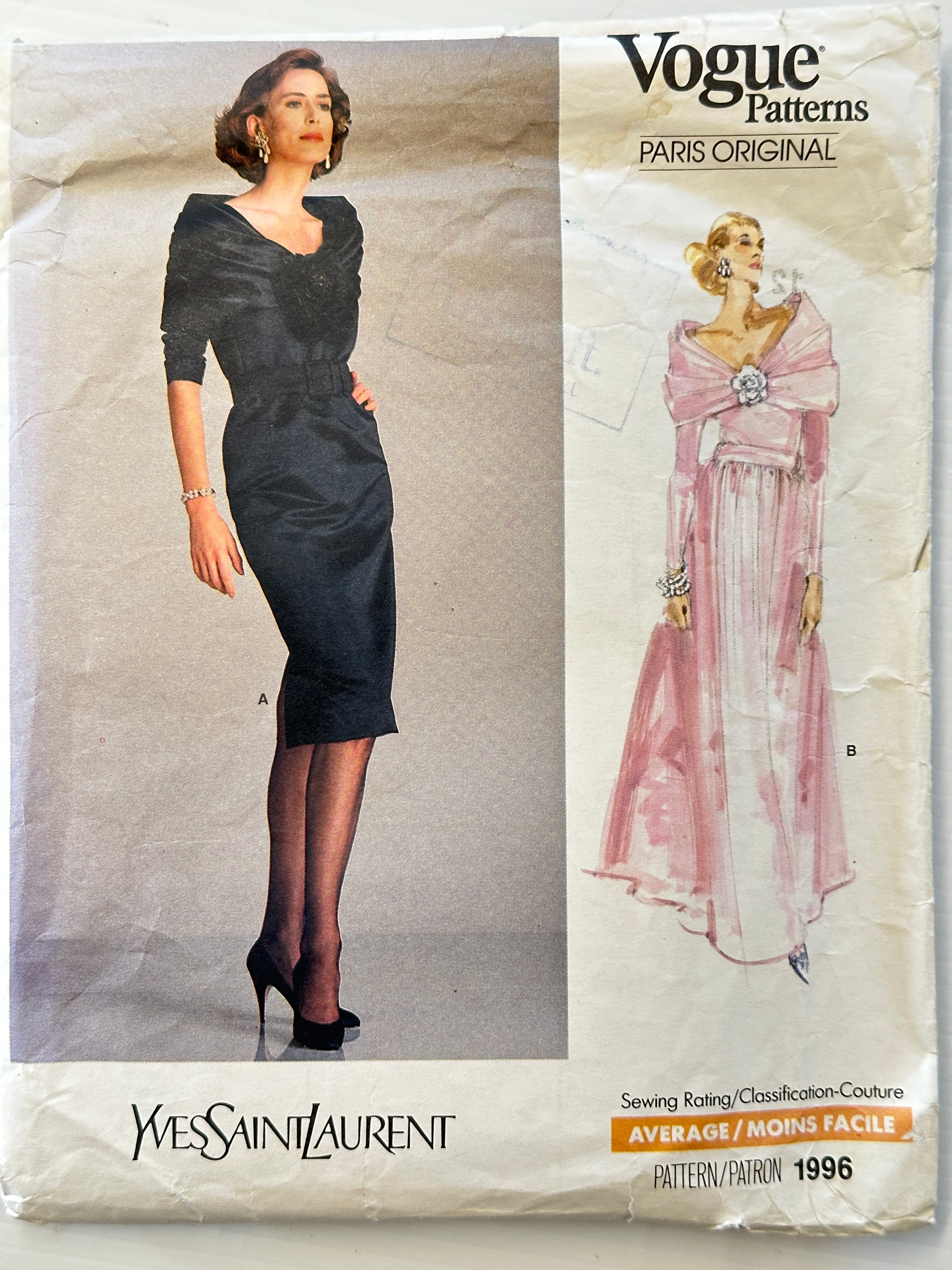 MISSES' EVENING DRESS: Vogue Paris Original Yves Saint Laurent Sewing Retro Age Vintage Fabrics MISSES' EVENING DRESS: Vogue Paris Original Yves Saint Laurent Sewing Retro Age Vintage Fabrics