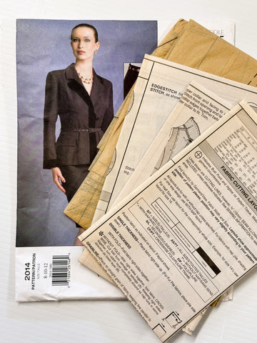 MISSES' JACKET, BELT, SKIRT & PANTS: Vogue Attitudes Sewing Pattern 1997 Odile Lancon Sizes 8-10-12 Uncut FF *2014