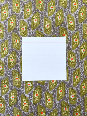 Vintage Fabric 1960s 70s Retro Olive Green Yellow Shapes on Crackled Grey Cotton 86cm Wide