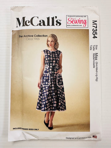 MISSES' DRESS: McCall's The Archive Collection Sewing Pattern 1955/2021? Sizes S-XL Uncut FF *M7354