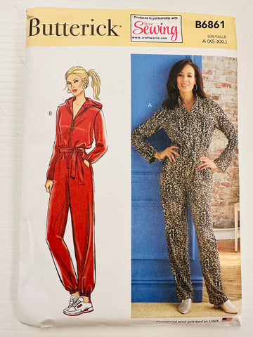 MISSES' JUMPSUIT, SASH & BELT: Butterick 'Love Sewing Magazine' Sewing Pattern 2021 Sizes XS-XXL Uncut FF *B6861
