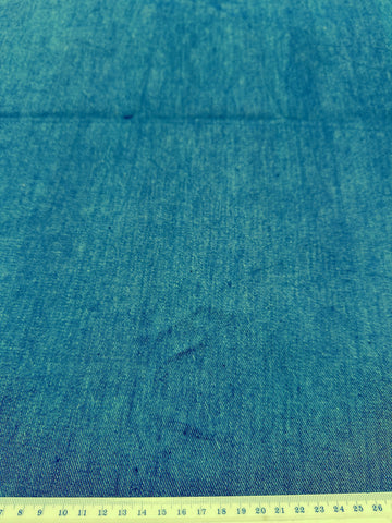 REMNANT The Real Deal! Vintage Fabric Jeans Weight Woven Cotton Denim Mid-Blue 56cm x 38cm