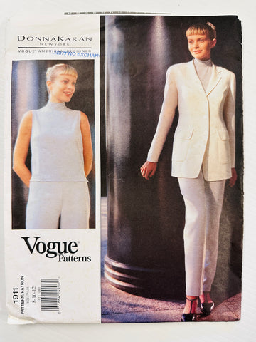 MISSES JACKET, TOP & PANTS: Vogue American Designer Sewing Pattern Donna Karan 1997 Size 8-10-12 *1911