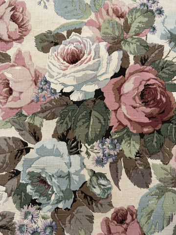 PATTERN REPEAT: Vintage Fabric 1950s 60s Magnificent Chelsea Sanderson Cotton Linen Drapery 53cm x 65cm