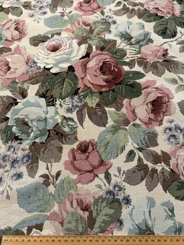 PATTERN REPEAT: Vintage Fabric 1950s 60s Magnificent Chelsea Sanderson Cotton Linen Drapery 53cm x 65cm