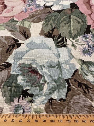 PATTERN REPEAT: Vintage Fabric 1950s 60s Magnificent Chelsea Sanderson Cotton Linen Drapery 53cm x 65cm