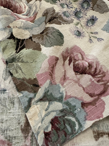PATTERN REPEAT: Vintage Fabric 1950s 60s Magnificent Chelsea Sanderson Cotton Linen Drapery 53cm x 65cm