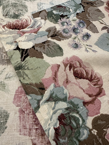 PATTERN REPEAT: Vintage Fabric 1950s 60s Magnificent Chelsea Sanderson Cotton Linen Drapery 53cm x 65cm