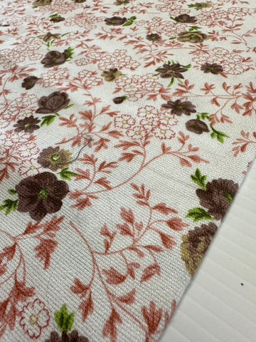 1.5m LEFT: Vintage Fabric 1970s 80s Winter Autumn Weight Cotton Dobby Cloth 90cm Wide
