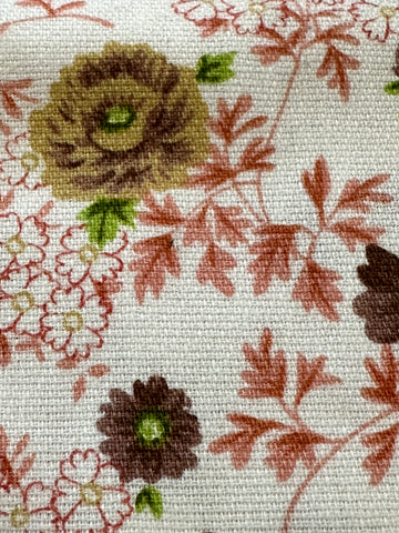 1.5m LEFT: Vintage Fabric 1970s 80s Winter Autumn Weight Cotton Dobby Cloth 90cm Wide