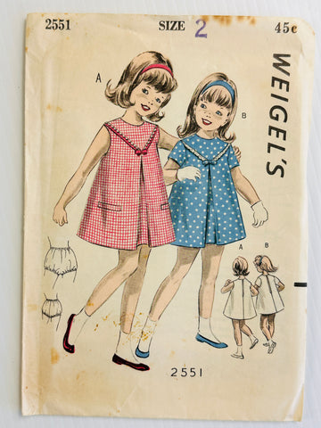 Butterick: 1960s Sweet Uncut Girls Dress & Jumper Sz 14 Vintage Sewing  Pattern