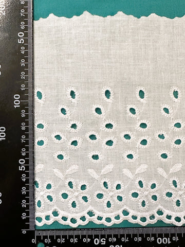 Vintage Trim White Cotton Made in Austria Broderie Anglaise 165mm Wide